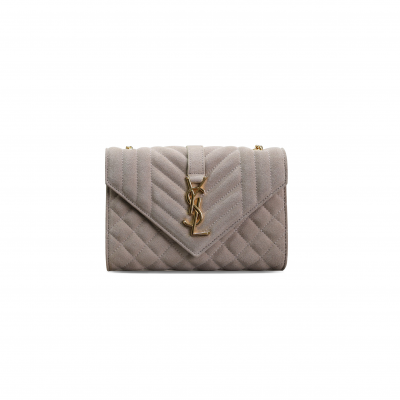 YSL ENVELOPE SMALL BAG IN SUDE SHOULDER BAG 5262869651142 (21*13*6cm)